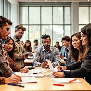 Simulados para concursos públicos - Imagem de IA alunos respondende simulados